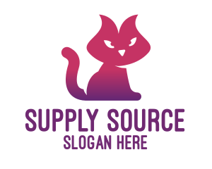 Purple Cat Kitten logo design