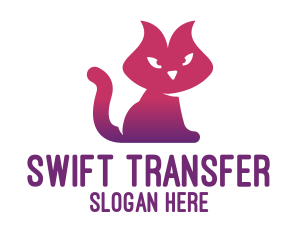 Purple Cat Kitten logo design