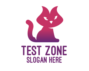 Purple Cat Kitten logo design