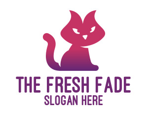 Purple Cat Kitten logo design