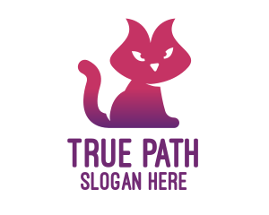 Purple Cat Kitten logo design