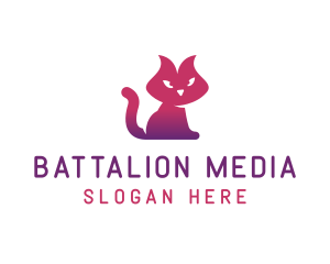 Purple Cat Kitten logo design