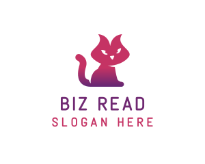 Purple Cat Kitten logo design