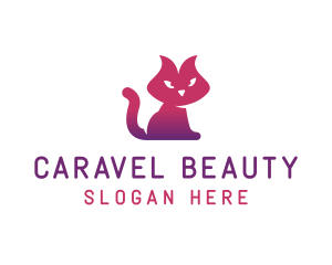 Purple Cat Kitten logo design