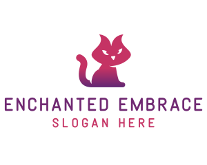 Purple Cat Kitten logo design