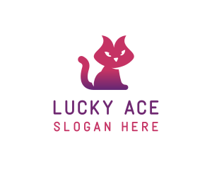 Purple Cat Kitten logo design