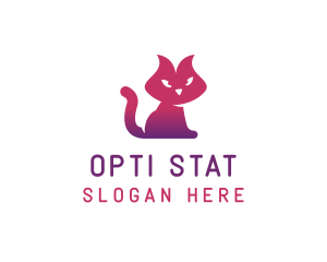 Purple Cat Kitten logo design