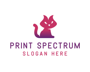 Purple Cat Kitten logo design