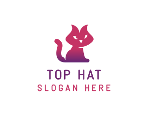 Purple Cat Kitten logo design