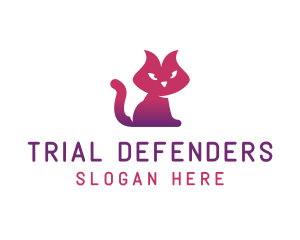 Purple Cat Kitten logo design