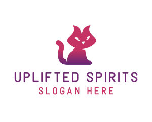 Purple Cat Kitten logo design