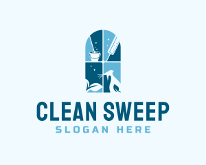 Window Cleaning Sanitation Tool logo design