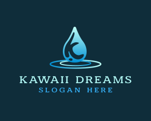 Water Splash Letter K logo design