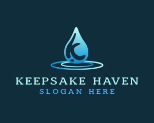 Water Splash Letter K logo design