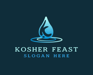 Water Splash Letter K logo design