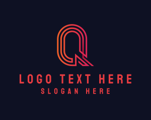 Modern Digital Letter Q logo