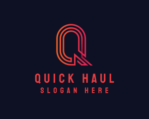 Modern Digital Letter Q logo design