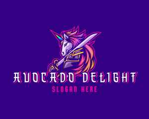 Samurai Rainbow Unicorn logo design