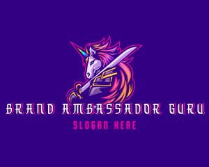 Samurai Rainbow Unicorn logo design