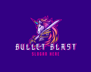 Samurai Rainbow Unicorn logo design