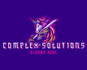 Samurai Rainbow Unicorn logo design