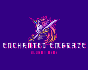 Samurai Rainbow Unicorn logo design