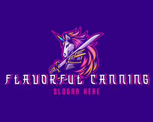 Samurai Rainbow Unicorn logo design