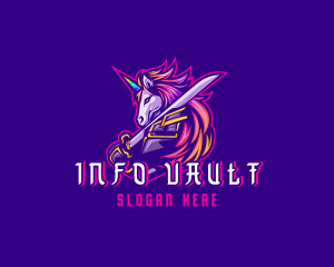 Samurai Rainbow Unicorn logo design