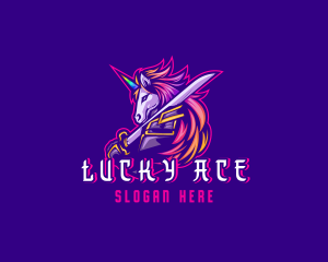 Samurai Rainbow Unicorn logo design