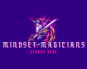 Samurai Rainbow Unicorn logo design