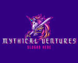 Samurai Rainbow Unicorn logo design