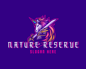 Samurai Rainbow Unicorn logo design