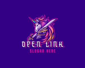 Samurai Rainbow Unicorn logo design