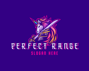 Samurai Rainbow Unicorn logo design