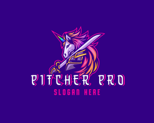 Samurai Rainbow Unicorn logo design