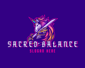 Samurai Rainbow Unicorn logo design