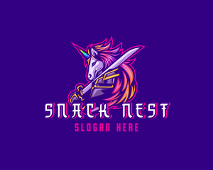 Samurai Rainbow Unicorn logo design