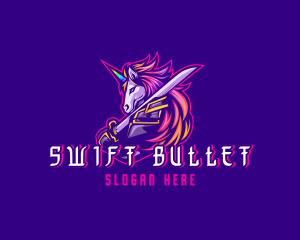 Samurai Rainbow Unicorn logo design