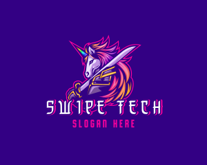 Samurai Rainbow Unicorn logo design