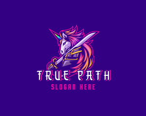 Samurai Rainbow Unicorn logo design