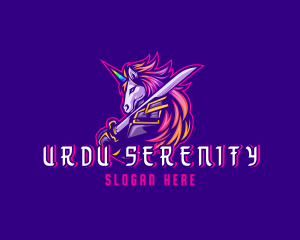 Samurai Rainbow Unicorn logo design