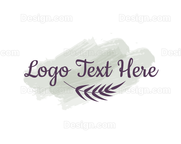 Leaf Watercolor Wordmark Logo