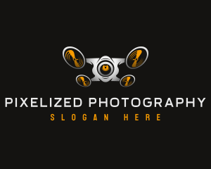 Flying Drone Surveillance logo design