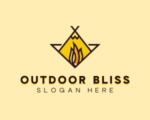 Fire Camping Adventure logo design