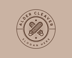 Logging Chainsaw Forestry logo design