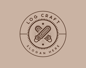 Logging Chainsaw Forestry logo design