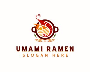 Shrimp Soup Ramen logo design