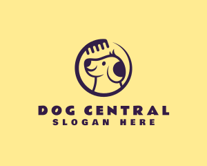 Dog Puppy Comb  logo design