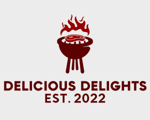 Red Steak Barbecue  logo design