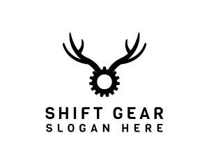 Cog Gear Antlers logo design